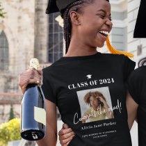 Class of 2024 photo graduate congrats grad script T-Shirt