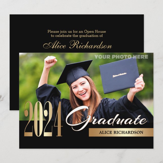 Class of 2024 | Photo Graduation Party  Invitation (Front/Back)