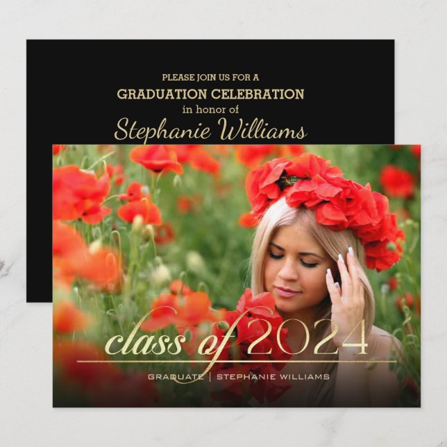 Class of 2024 | Photo Graduation Party Invitation (Front/Back)