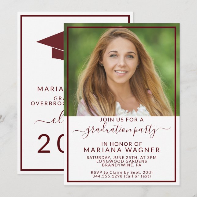 Class of 2024 Photo Graduation Party Invitation (Front/Back)