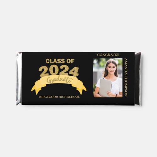 Class of 2024 Photo Graduation Party Thank You Hershey Bar Favors