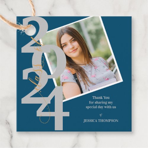 Class of 2024 Photo Thank You Message Graduation Favor Tags