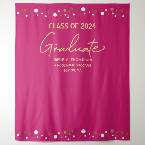 Class of 2024 Pink backdrop graduation
