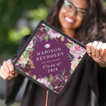 Class of 2024 Plum Purple Love Watercolor Floral Graduation Cap Topper<br><div class="desc">Plum Purple Love Watercolor Floral Graduation Hat. For further customization,  please click the "customize further" link and use our design tool to modify this template.</div>