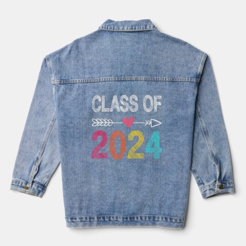 Class Of 2024  Pre K Graduate Preschool Graduation Denim Jacket