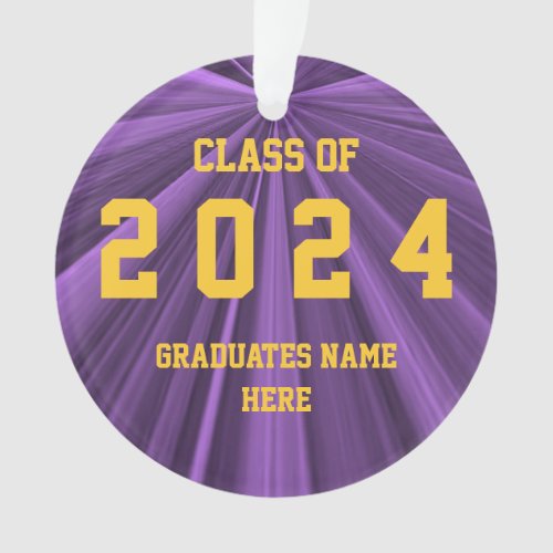 Class of 2024 Purple and Gold Ornament by Janz
