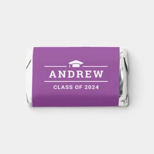 Class of 2024 Purple Personalized Graduate Name Hersheys Miniatures