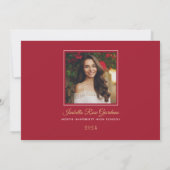Class of 2024 Red Gold Graduation Party Photo Invitation (Back)