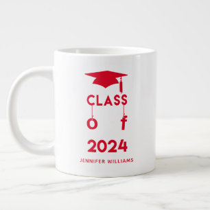 Class of 2024  - Red Graduation Giant Coffee Mug