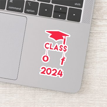 Class of 2024  - Red Graduation Sticker