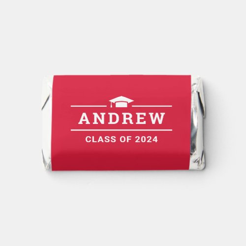 Class of 2024 Red Personalized Graduate Name Hersheys Miniatures