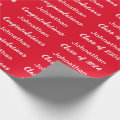 Class of 2024 Red White Congratulations Grad Name Wrapping Paper | Zazzle