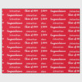 Class of 2024 Red White Congratulations Grad Name Wrapping Paper | Zazzle