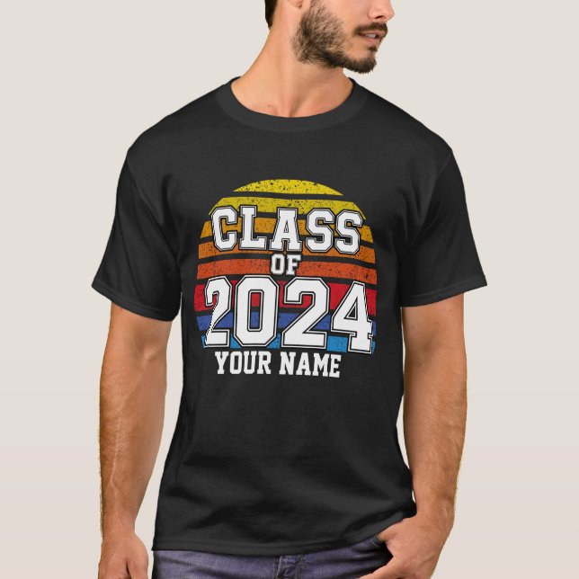 Class of 2024 Retro Sunset T-Shirt (Front)
