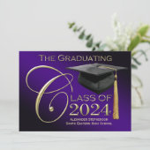 Class of 2024 Rich Purple Graduation Announcement (Standing Front)