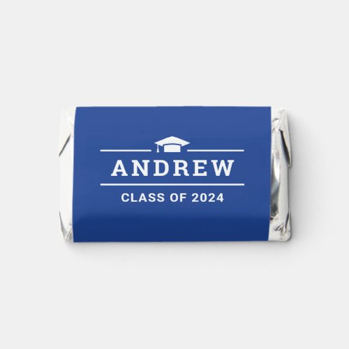 Class of 2024 Royal Blue Custom Graduate Name Hersheys Miniatures