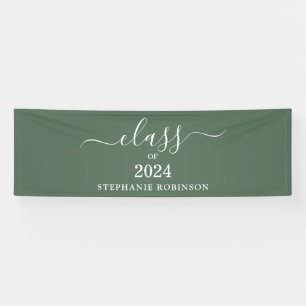 Class of 2024 Sage Green Simple Graduation Banner