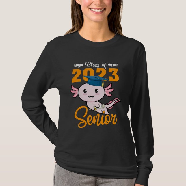 Class of 2024 Senior Axolotl Graduation First Day  T-Shirt (Front)