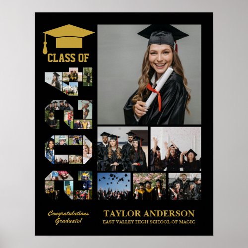 Class of 2024 Senior Graduation Day Photo Collage Poster