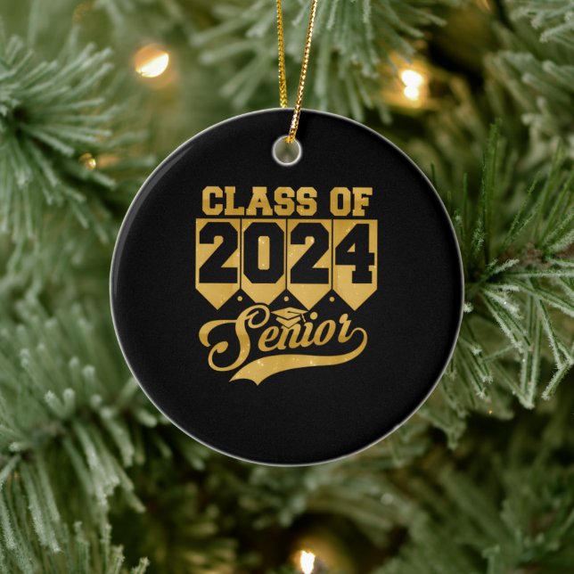 Class Of 2024 Senior High School Ceramic Ornament (Tree)