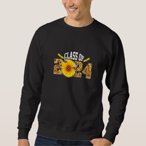 Class Of 2024 Senior Sunflower 24  Graduation Wome Sweatshirt