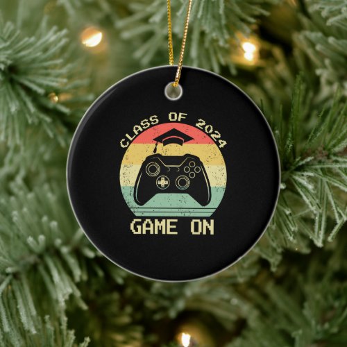 Class Of 2024 Senior Video Gamer Game On Graduatio Ceramic Ornament