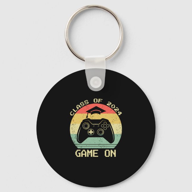 Class Of 2024 Senior Video Gamer Game On Graduatio Keychain (Front)