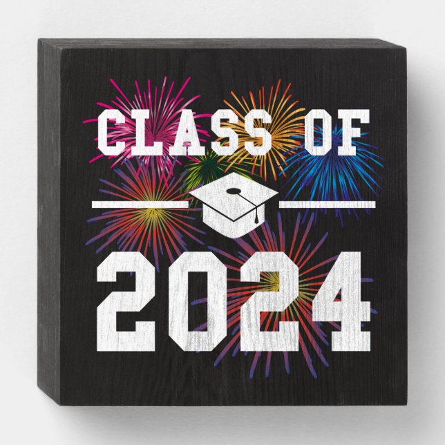 Class Of 2024 Senior Year Wooden Box Sign (Front Horizontal)