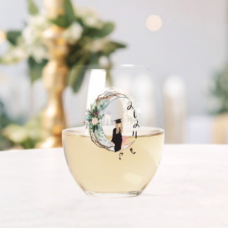 Class of 2024 - Shoot For the Moon Stemless Wine Glass