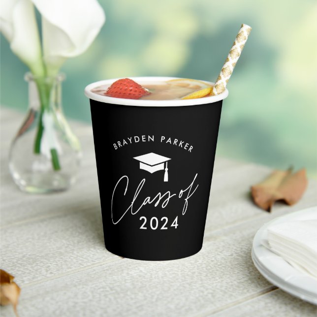Class of 2024 Simple Graduation Paper Cups (Insitu)