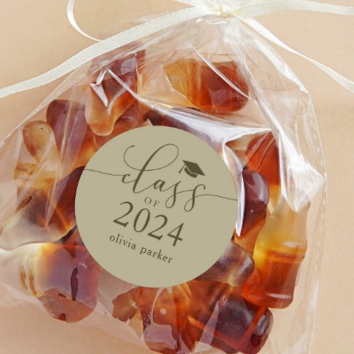 Class of 2024 Simple Graduation Party Favor Classic Round Sticker