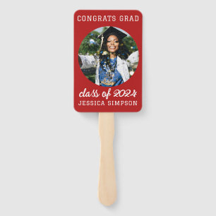 Class of 2024 simple Graduation photo modern Hand Fan