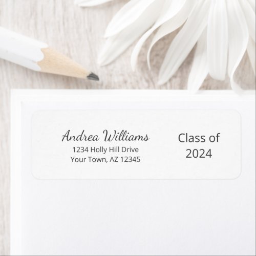 Class of 2024 Simple Graduation Return Address Label