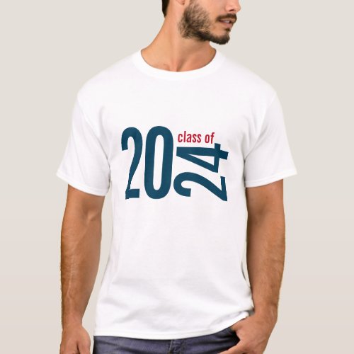 Class of 2024 Simple Typography Graduation T_Shirt