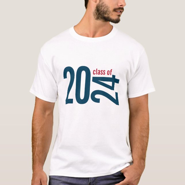 Class of 2024 Simple Typography Graduation T-Shirt (Front)