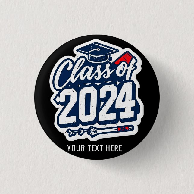 Class Of 2024 Students And Teachers Graduation  Button (Front)