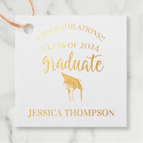 Class of 2024 Thank You Photo Graduation Foil Favor Tags