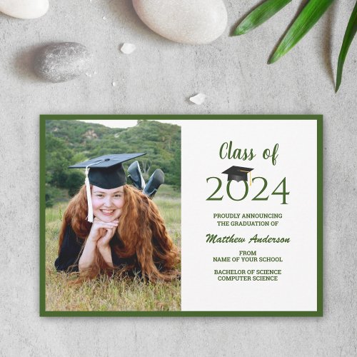 Class of 2024 Typography Graduate Photo Graduation Announcement