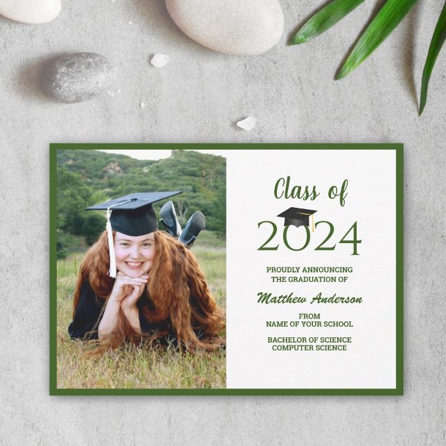 Class of 2024 Typography Graduate Photo Graduation Announcement (Creator Uploaded)