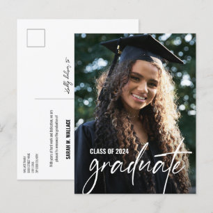Class of 2024 University Graduate Photo Custom Announcement Postcard