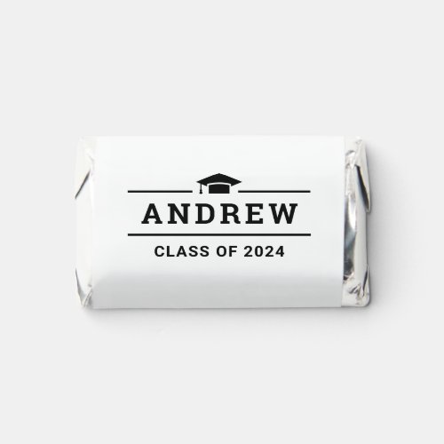 Class of 2024 White Personalized Graduate Name Hersheys Miniatures