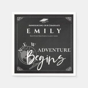 Class of 2025 Adventure Begins Graduation Party Napkins