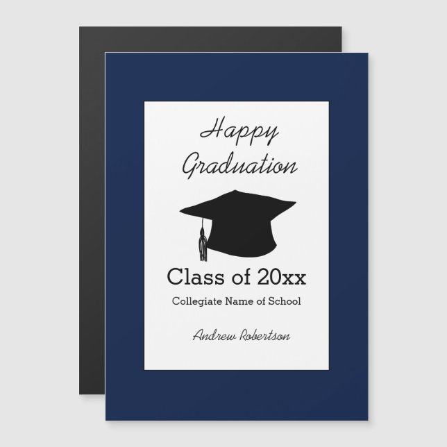 Class of 2025 Blue Graduation Magnet Card (Front/Back)