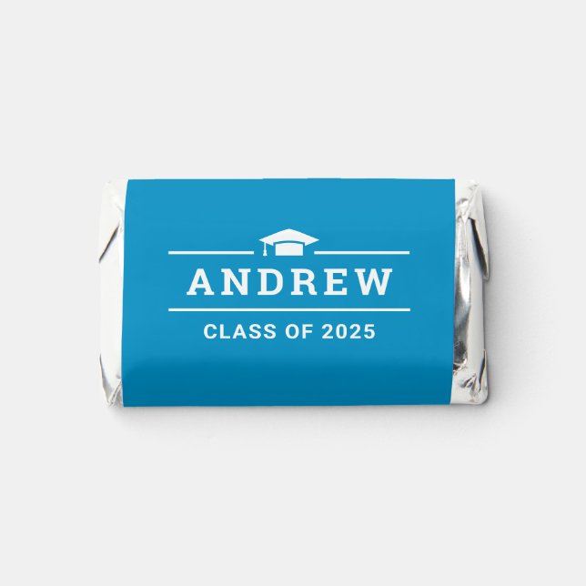Class of 2025 Blue Personalized Graduate Name Hershey's Miniatures (Front)