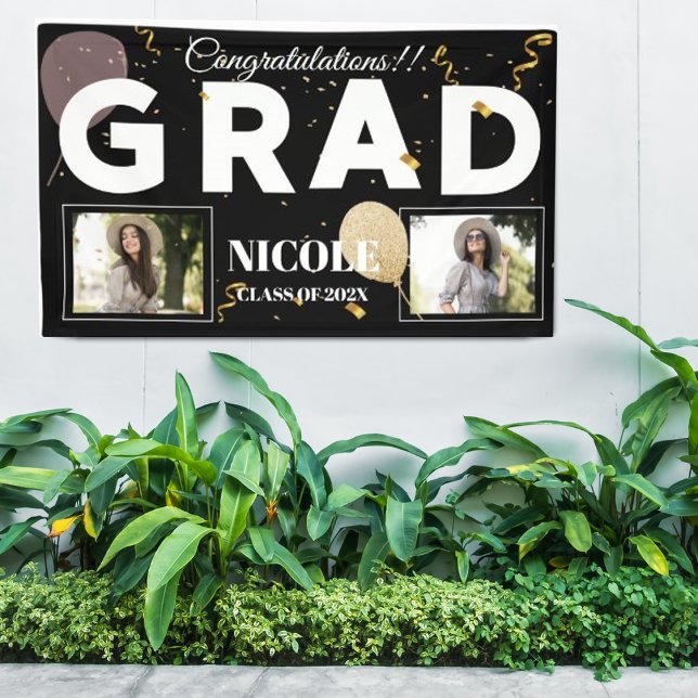 Class Of 2025 Bold Font Balloon Photo Graduation Banner (Class Of 2024 Bold Font Balloon Photo Graduation Banner)