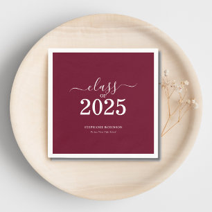 Class of 2025 Burgundy Graduation Party Napkins