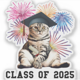 Class of 2025 Cat Lover Sticker