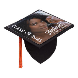 Class of 2025 Chic Modern Photo Graduation Cap Topper