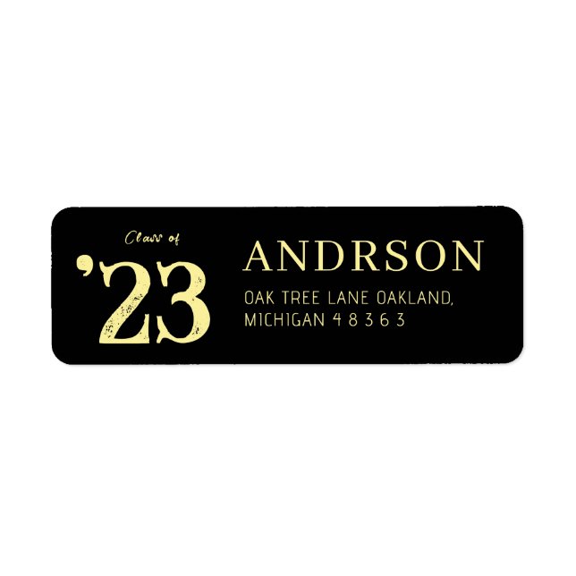 class of 2025, class of 2026 graduation  label (Front)