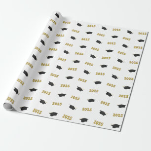 Class of 2025 Classic Grad Cap and Balloons Wrapping Paper